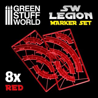 Green Stuff World - Legion arc-shaped line of fire markers - RED