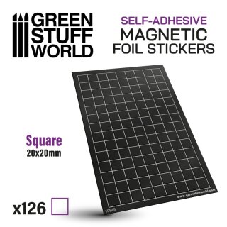 Square Magnetic Sheet SELF-ADHESIVE - 20x20mm