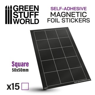 Square Magnetic Sheet SELF-ADHESIVE -  50x50mm