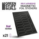 Green Stuff World - Oval Magnetic Sheet SELF-ADHESIVE - 25x70mm