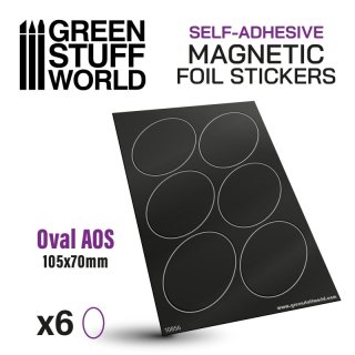 Green Stuff World - Oval Magnetic Sheet SELF-ADHESIVE - 105x70mm