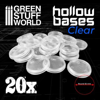 Hollow Plastic Bases - TRANSPARENT 32mm