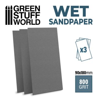 Green Stuff World - Wet water proof SandPaper 180x90mm - 800 grit