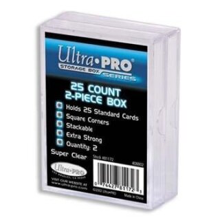 Ultra Pro - 2-Piece Storage Box - for 25 Cards - Clear (2 Boxes)
