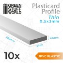 Green Stuff World - uPVC Plasticard - Thin 0.50mm x 3mm
