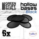 Hollow Plastic Bases - BLACK Oval 60x35mm