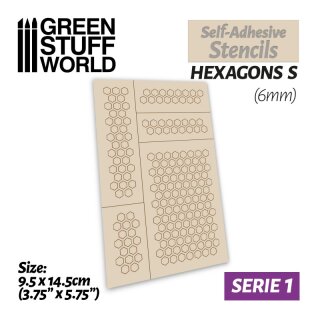 Self-adhesive stencils - Hexagons S - 6mm