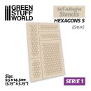 Green Stuff World - Self-adhesive stencils - Hexagons S -...