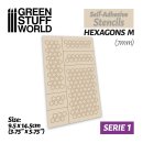 Green Stuff World - Self-adhesive stencils - Hexagons M - 7mm