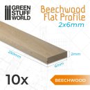 Green Stuff World - Beechwood flat profile - 6x250mm