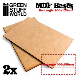 Green Stuff World - MDF Bases - Rectangular 100x150mm - Pack2