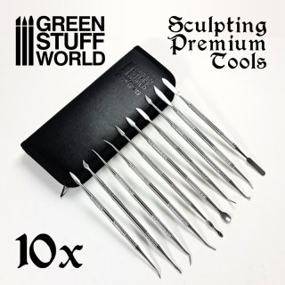 Green Stuff World - 10x Professional Sculpting Tools with case