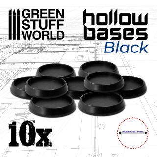 Hollow Plastic Bases - BLACK 40mm