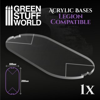 Green Stuff World - Acrylic Bases - Oval Pill 100x200mm (Legion)