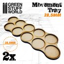 Green Stuff World - MDF Movement Trays 28,5mm x5 - Skirmish