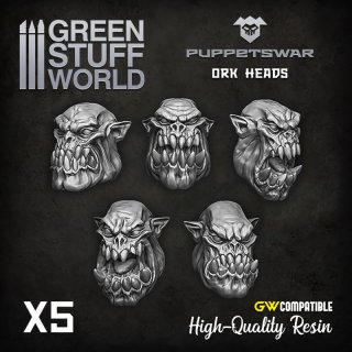 Green Stuff World - Orc Heads