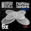 Hollow Plastic Bases -TRANSPARENT - Oval 90x52mm