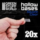 Plastic CLEAR Square Hollow Base 20mm