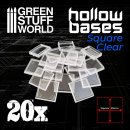 Green Stuff World - Plastic CLEAR Square Hollow Base 25mm