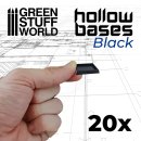 Green Stuff World - Hollow Black Plastic Bases - Square 25 mm
