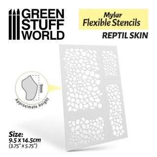 Green Stuff World - Flexible Stencils - REPTIL SKIN (9mm aprox.)