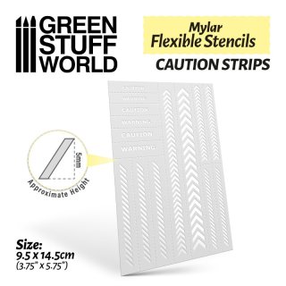 Green Stuff World - Flexible Stencils - Caution Strips (5mm aprox.)