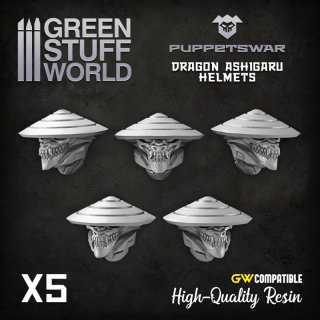 Green Stuff World - Dragon Ashigaru Helmets