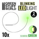 Green Stuff World - BLINKING LEDs - GREEN – 2mm