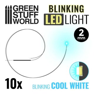 Green Stuff World - BLINKING LEDs - COOL WHITE – 2mm