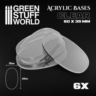 Green Stuff World - Acrylic Oval Base 60x35mm CLEAR