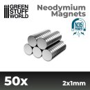 Green Stuff World - Neodymium Magnets 2x1mm - 50 units (N35)