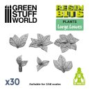 Green Stuff World - 3D printed set - Large Leaves