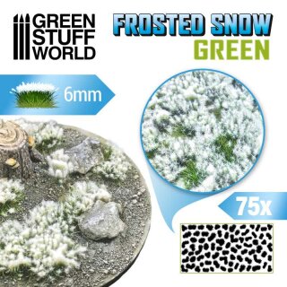 Green Stuff World - Shrubs TUFTS - 6mm FROSTED SNOW - GREEN