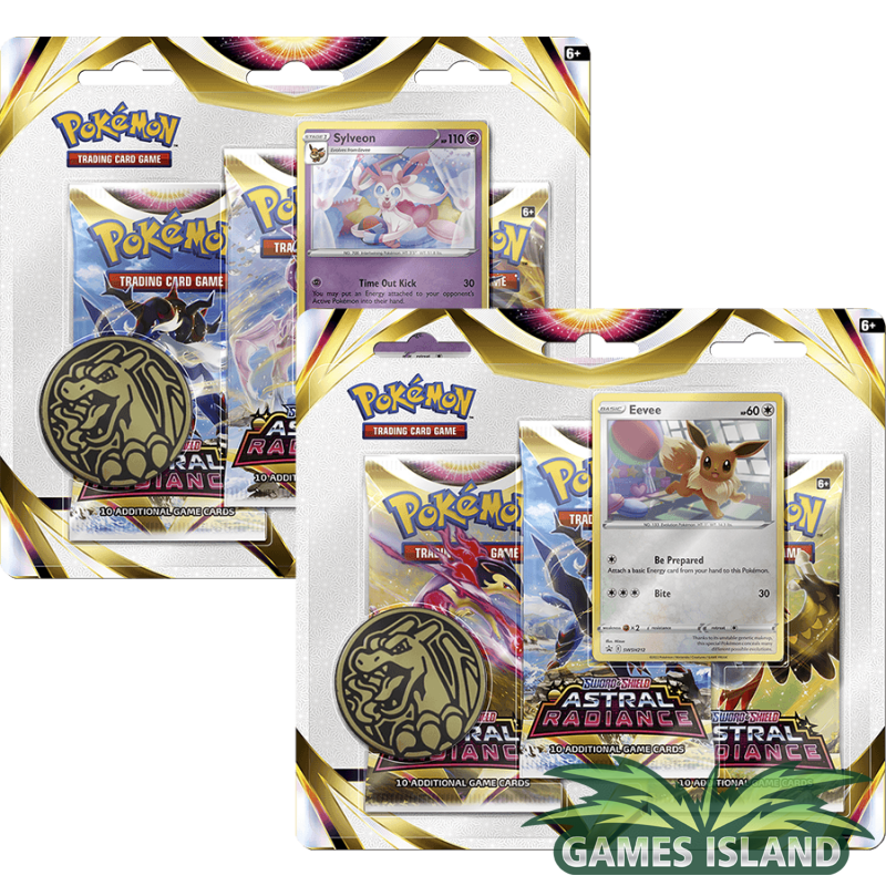 Pokemon sword & shield 10: astral radiance 3 pack blister (2er set) english