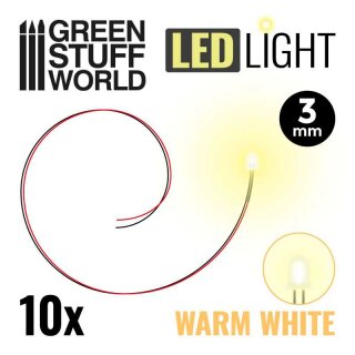 Green Stuff World - Warm White LED Lights - 3mm