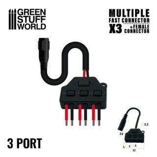 Green Stuff World - Multiple Fast connector (x3) + Jack female connector