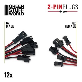 Green Stuff World - 6 male and 6 female quick connectors