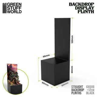 Green Stuff World - Straight Backdrop Plinths 6x6x6cm Black