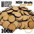 Green Stuff World - MDF Bases - Round 32 mm (Pack x100)