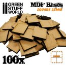 Green Stuff World - MDF Bases - Square 25 mm (Pack x100)