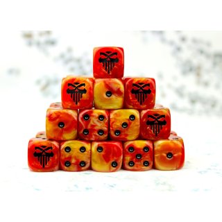 Baron of Dice - Fires of Hell 16mm Round Corner Dice (25)