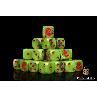 Baron of Dice - Orc, OG, Red 16mm Round Corner Dice (25)
