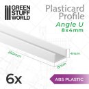 Green Stuff World - ABS Plasticard U-profile - 8x4mm