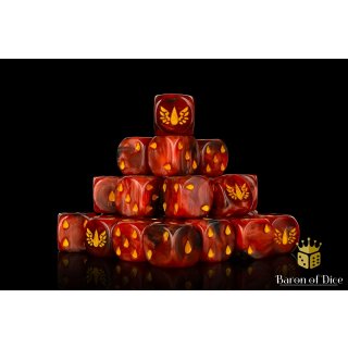 Baron of Dice - Blood Soaked Angels 16mm Round Corner Dice (25)