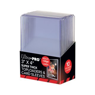 Ultra Pro - 3" X 4" Super Thick 130PT Toploader with Thick Card Sleeves 10ct