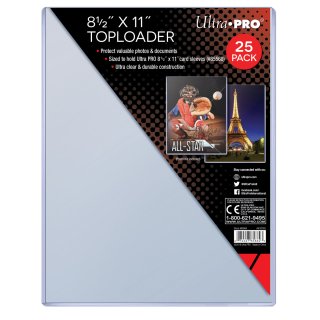 Ultra Pro - 8-1/2" X 11" Toploader 25ct (sized to fit 8-1/2 x 11 card sleeves)