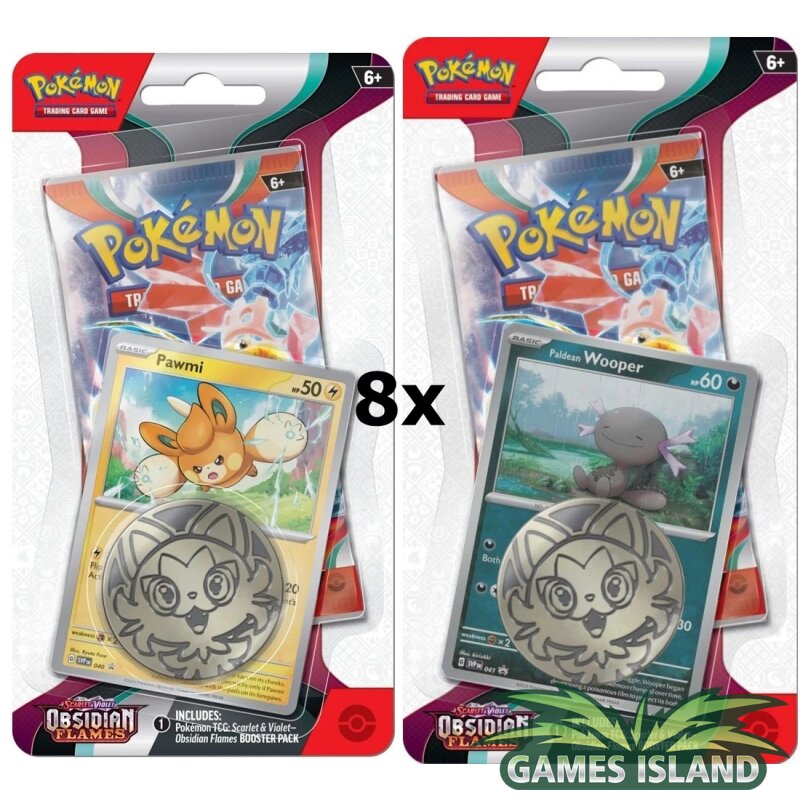 Pokemon scarlet & violet 3: obsidian flames checklane blister display (16 blister) english