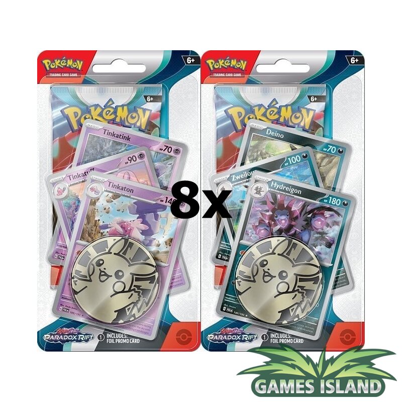 Pokemon scarlet & violet 4: paradox rift premium checklane blister display (16 blister) english