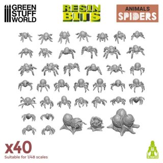 Green Stuff World - 3D printed set - Small Spiders