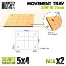 Green Stuff World - MDF Movement Trays - Slimfit Square 20 mm 5x4